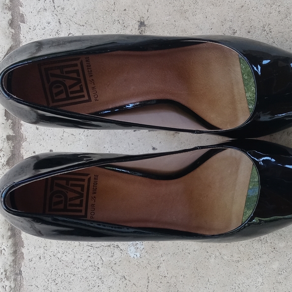 POUR LA VICTOIRE Black Patent Leather Heels Pumps Size 8.5 - Picture 8 of 9